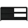 Mueble De Tv De Madera Maciza De Pino Negro 80x31x39 Cm