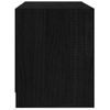 Mueble De Tv De Madera Maciza De Pino Negro 80x31x39 Cm