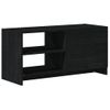 Mueble De Tv De Madera Maciza De Pino Negro 80x31x39 Cm