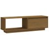 Mueble De Tv De Madera Maciza Pino Marrón Miel 110x30x33,5 Cm