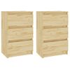 Mesitas De Noche 2 Uds Madera Maciza De Pino 40x29,5x64 Cm Marrón