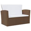 Set Muebles De Jardín 8 Pzas Y Cojines Ratán Sintético Marrón