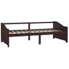 Sofá Cama 3 Plazas Madera Maciza Pino Marrón Oscuro 90x200 Cm