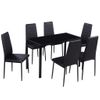 Conjunto De Mesa De Comedor Siete Piezas Negro