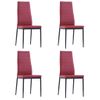 Conjunto De Mesa Y Sillas De Comedor 5 Piezas Color Vino Tinto Rojo