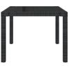 Mesa Jardín Vidrio Templado Ratán Sintético 90x90x75 Cm Negro