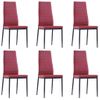 Conjunto De Mesa Y Sillas De Comedor 7 Piezas Color Vino Tinto Rojo