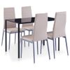 Conjunto De Mesa Y Sillas De Comedor 5 Piezas Color Capuchino Beige