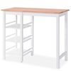 Conjunto De Mesa Alta De Cocina 3 Piezas Mdf Blanco