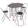 Conjunto De Comedor Plegable 5 Piezas Mdf Negro