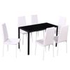 Conjunto De Mesa De Comedor 7 Piezas Blanco Y Negro