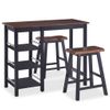 Conjunto De Mesa Alta De Cocina 3 Piezas Mdf Negro