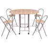 Conjunto De Comedor Plegable 5 Piezas Mdf Marrón