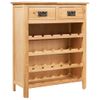 Mueble Botellero De Madera Maciza De Roble 72x32x90 Cm Marrón