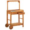 Carrito De Cocina Exterior Madera Maciza Acacia 92x43,5x141,5cm Marrón