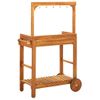 Carrito De Cocina Exterior Madera Maciza Acacia 92x43,5x141,5cm Marrón