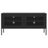 Mueble Para Tv De Acero Negro 105x35x50 Cm