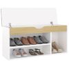 Banco Zapatero Con Cojín Madera Ingeniería Blanco/roble Sonoma Beige