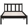 Estructura De Cama Madera Maciza Pino Individual Negro 90x190cm