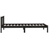 Estructura De Cama Madera Maciza Pino Individual Negro 90x190cm