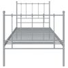 Estructura De Cama De Metal Gris 90x200 Cm