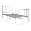 Estructura De Cama De Metal Gris 90x200 Cm