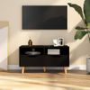 Mueble De Tv Madera De Ingeniería Negro 90x40x48,5 Cm