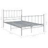 Estructura De Cama De Metal Gris 120x200 Cm