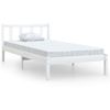 Estructura De Cama De Madera Maciza De Pino Blanca 90x200 Cm