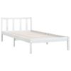 Estructura De Cama De Madera Maciza De Pino Blanca 90x200 Cm