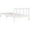 Estructura De Cama De Madera Maciza De Pino Blanca 90x200 Cm