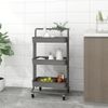 Carrito De Cocina 3 Niveles Hierro Y Abs Gris 42x35x85 Cm