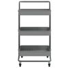 Carrito De Cocina 3 Niveles Hierro Y Abs Gris 42x35x85 Cm