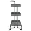 Carrito De Cocina 3 Niveles Hierro Y Abs Gris 42x35x85 Cm