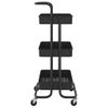 Carrito De Cocina 3 Niveles Hierro Y Abs Negro 42x35x85 Cm