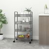 Carrito De Cocina 4 Niveles Hierro Gris 46x26x85 Cm