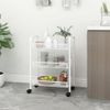 Carrito De Cocina 3 Niveles Hierro Blanco 46x26x64 Cm