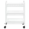 Carrito De Cocina 3 Niveles Hierro Blanco 46x26x64 Cm