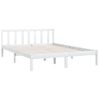 Estructura De Cama Madera Maciza De Pino Blanca 150x200 Cm