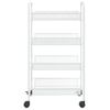 Carrito De Cocina 4 Niveles Hierro Blanco 46x26x85 Cm