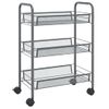 Carrito De Cocina 3 Niveles Hierro Gris 46x26x64 Cm