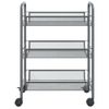 Carrito De Cocina 3 Niveles Hierro Gris 46x26x64 Cm