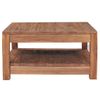 Mesa De Centro De Madera Maciza De Teca 68x67x35 Cm Marrón