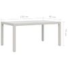 Mesa Jardín Vidrio Templado Ratán Sintético 150x90x75 Cm Blanco