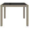 Mesa Jardín Vidrio Templado Ratán Sintético 90x90x75 Cm Gris Beige