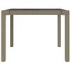 Mesa Jardín Vidrio Templado Ratán Sintético 90x90x75 Cm Gris Beige