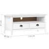 Mueble De Tv Hill Madera Maciza De Pino Blanco 110x40x47 Cm