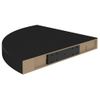 Estante Flotante De Esquina Mdf Negro 35x35x3,8 Cm