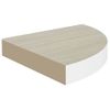 Estante De Esquina De Pared 2 Uds Mdf Roble/blanco 35x35x3,8 Cm Marrón