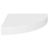 Estante Flotante De Esquina Mdf Blanco 25x25x3,8 Cm